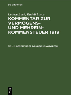 cover image of Gesetz über das Reichsnotopfer